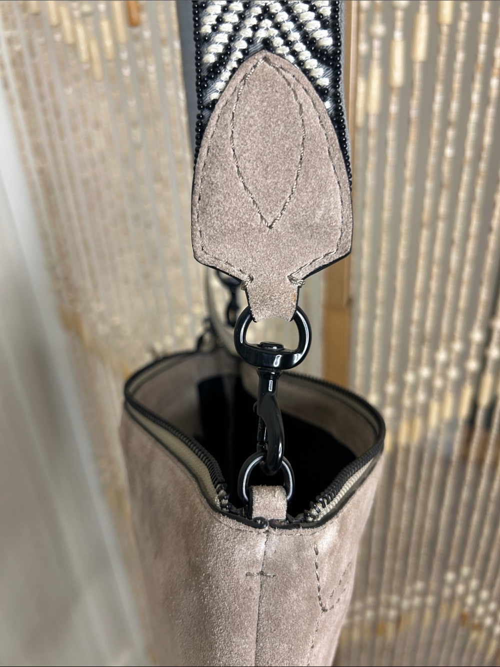 Rebecca Minkoff Taupe Fringe Suede Crossbody Bag - Picture 12 of 16